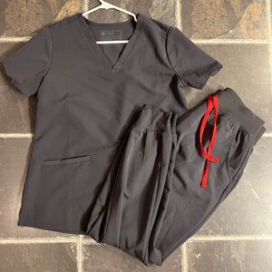 Figs medium scrub set grey